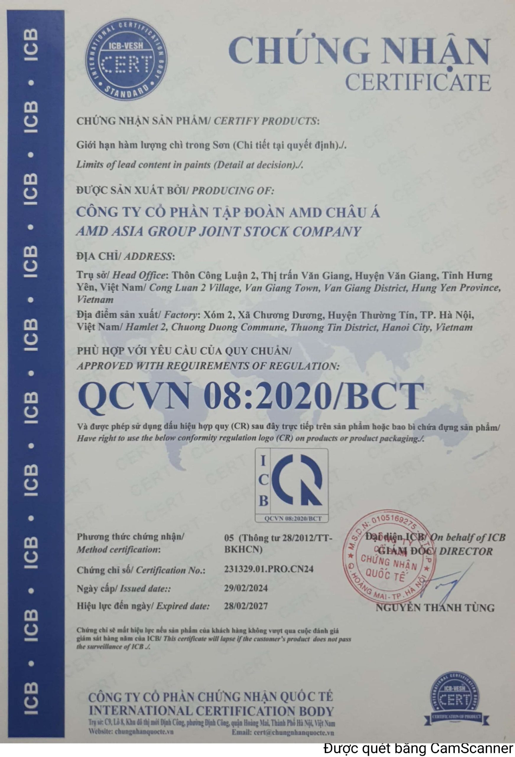 Seagreen áp dụng QCVN 08:2020/BCT